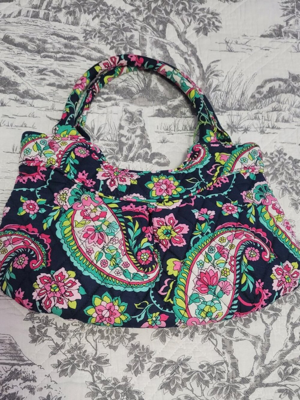 Vera Bradley Mini Bag Sachel Style Navy & Pink Paisley NWT
